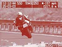 Caught on film. 157mh/h on a Kawasaki ZX-11 in the UK